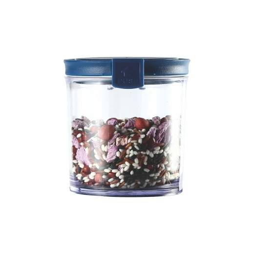 Round Airtight Food Container Jar 390 ml Blue - Vague - Image 2