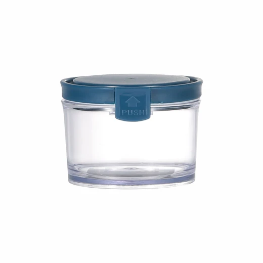 Vague Round Airtight Food Storage Jar 250ml High-Quality Plastic Blue Ideal for Food Storage Available in Multiple Colors Vague Round Airtight Food Storage Jar 250ml High-Quality Plastic Blue Ideal for Food Storage Available in Multiple Colors