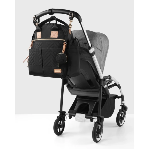 Suite By Skip Hop 6-In-1 Diaper Backpack Set, Black - Skip Hop - Image 9