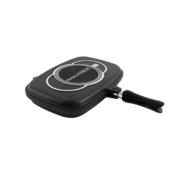 Royalford RF6619 Non-Stick Double-Sided Flip Grill Pan – Healthy Oil-Saving Design, 36 cm