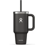 Hydro Flask - Travel Tumbler 946 ml (32 oz) with Closable Press-In Straw Lid, Black - Hydro Flask