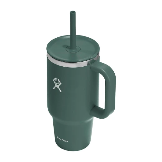 Hydro Flask - Travel Tumbler 946 ml (32 oz) with Closable Press-In Straw Lid, Fir - Hydro Flask - Image 2