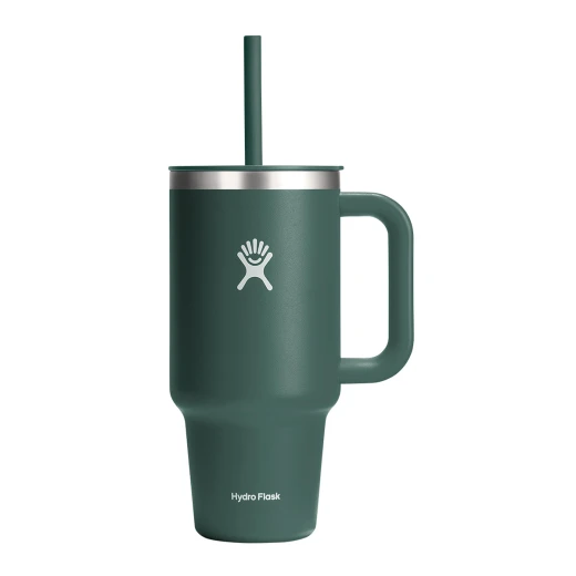 Hydro Flask - Travel Tumbler 946 ml (32 oz) with Closable Press-In Straw Lid, Fir Hydro Flask - Travel Tumbler 946 ml (32 oz) with Closable Press-In Straw Lid, Fir