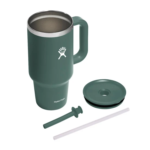 Hydro Flask - Travel Tumbler 946 ml (32 oz) with Closable Press-In Straw Lid, Fir - Hydro Flask - Image 4