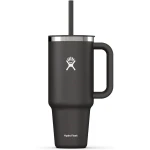 Hydro Flask - Travel Tumbler - Thermal Mug 1180 ml (40 oz) with Lockable Press-in Straw Lid, Black - Hydro Flask