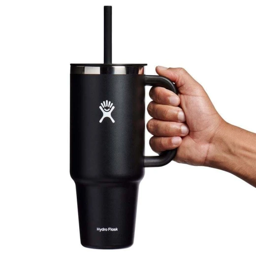 Hydro Flask - Travel Tumbler - Thermal Mug 1180 ml (40 oz) with Lockable Press-in Straw Lid, Black - Hydro Flask - Image 2