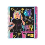 Barbie Cutie Scratch Reveal Sketch Book Set Vibrant Rainbow Colors with Glitter and Gold Finishes for Girls - Barbie
