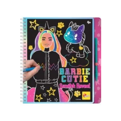Barbie Cutie Scratch Reveal Sketch Book Set Vibrant Rainbow Colors with Glitter and Gold Finishes for Girls