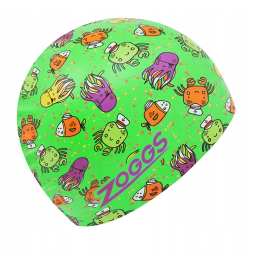 Zoggs Sea Life printed silicone swimming cap for adults