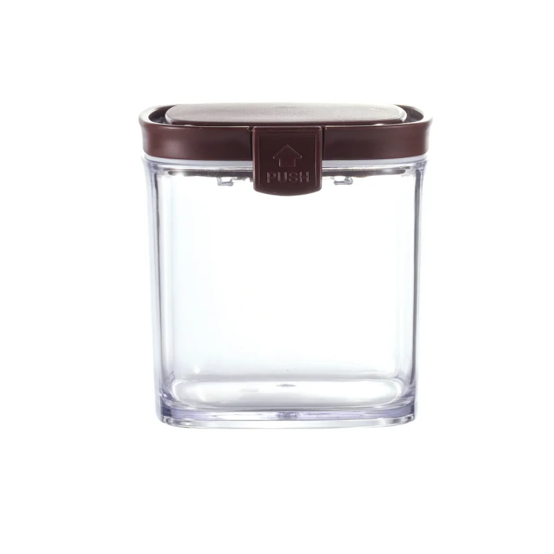 Vague Square Airtight Food Container Jar 500 ml Brown - Vague