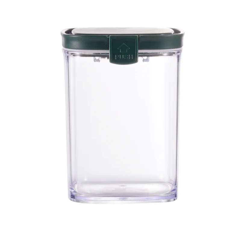 Vague Square Airtight Food Container Jar 700 ml, Green - Vague