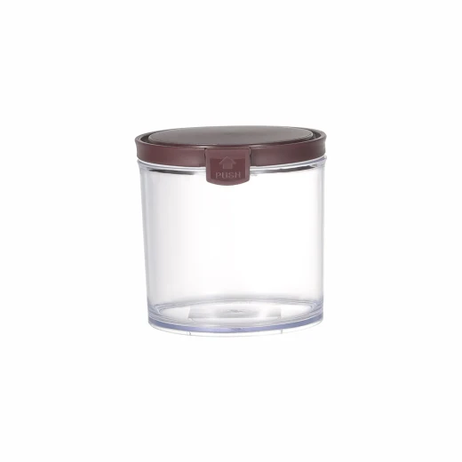 Vague Round Airtight Food Container Jar 930 ml Brown Vague Round Airtight Food Container Jar 930 ml Brown