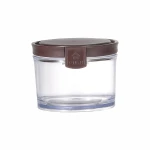 Vague Round Airtight Food Storage Jar 250ml High-Quality Plastic Brown Ideal for Food Storage Available in Multiple Colors - Vague