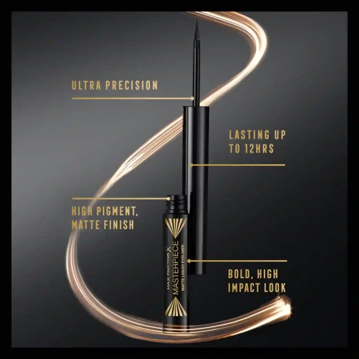 Max Factor Masterpiece Waterproof Matte Liquid Eyeliner Espresso Long Lasting Makeup for Precise Application - Max Factor - Image 2