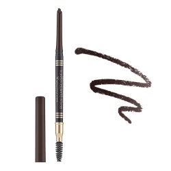 MAX FACTOR Black Brown Brow Slanted Pencil with Spoolie Brush for Defined Eyebrows Makeup Long Lasting 1 Count