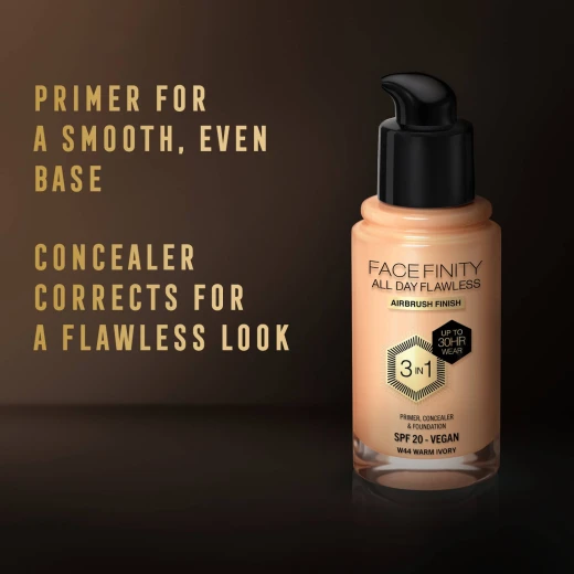 Max Factor Facefinity All Day Flawless 3 in1 Foundation 30ml W44 WARM IVORY - Max Factor - Image 4