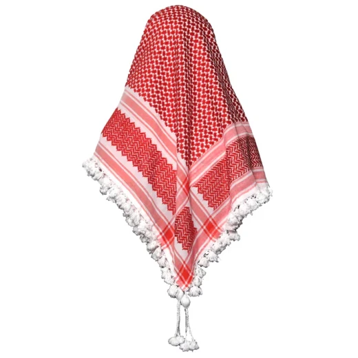 حطة أردنية مهدبة باللونين الأحمر والأبيض حطة أردنية مهدبة باللونين الأحمر والأبيض