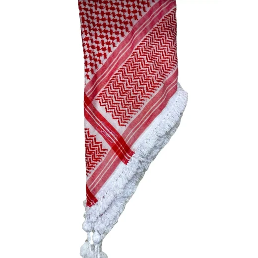 حطة أردنية مهدبة باللونين الأحمر والأبيض - Image 3
