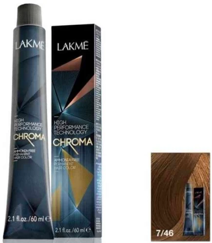 Lakme Chroma Chestnut Copper Medium Blonde Cream Hair Color 7/46 - lakme - Image 2