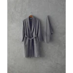 طقم روب حمام كومو من القطن L-XL رمادي, من انجلش هوم - انجلش هوم