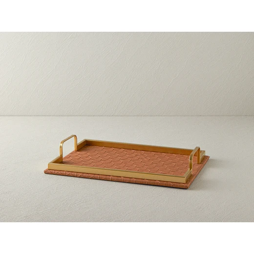 صينية تزيين من الجلد الصناعي من كارين مقاس 36*26*6 سم باللون البني, انجلش هوم صينية تزيين من الجلد الصناعي من كارين مقاس 36*26*6 سم باللون البني, انجلش هوم