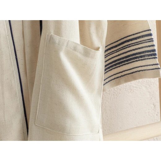 من انجلش هوم L,XL روب لولا من القطن والكتان بيشتمال بمقاس , باللون البيج الداكن - انجلش هوم - Image 2