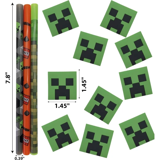 قش للشرب البلاستيكية القابلة لإعادة الاستخدام للأطفال زاك ديزاينز ماينكراف, 3 قطع - زاك ديزاينز - Image 5