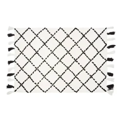 Aratextil Carpet Cotton Tanger 140x200 Black/Crema