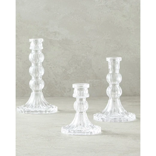 أثر شمعدان زجاجي شفاف من انجلش هوم - انجلش هوم - Image 4