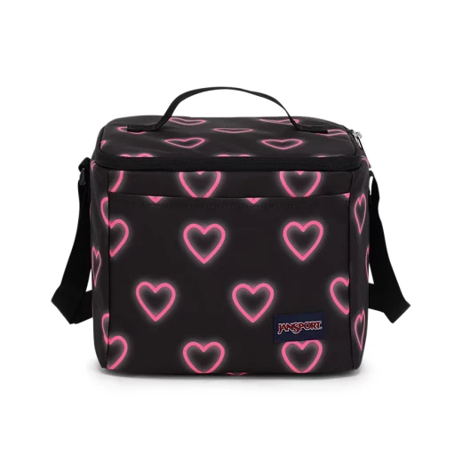 JanSport Super Snack Lunch Bag, Happy Heart Black JanSport Super Snack Lunch Bag, Happy Heart Black