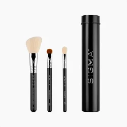 Sigma Beauty Essential Trio Brush Set Flawless Makeup Application Travel Sizes Professional Quality