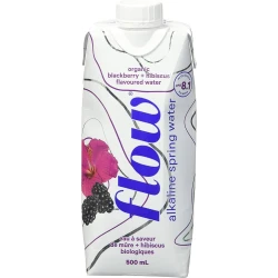 Flow Water Alkaline Spring Water Organic Blackberry Hibiscus – 500mL