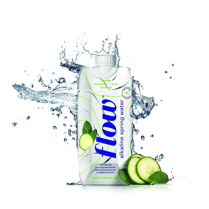 Flow - Organic Cucumber + Mint Alkaline Water, 500 mL - Flow