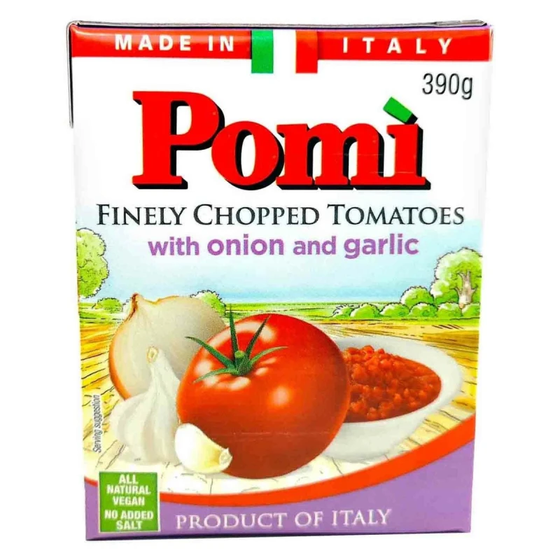 Pomi Finely Chopped Tomatoes With Onion and Garlic 390 g - Pomi
