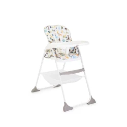 Joie Mimzy Snacker High Chair - Compact, Folding Design for Babies and Toddlers - Alphabet Print. Easy to Clean, Portable Highchair for Mealtime and Snacks. Perfect for Small Spaces.