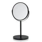 Kela Elias Black Vanity Mirror with 3x Magnification for Bathroom Grooming and Makeup Application - Kela