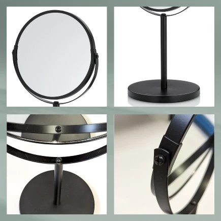 Kela Elias Black Vanity Mirror with 3x Magnification for Bathroom Grooming and Makeup Application - Kela - Image 4