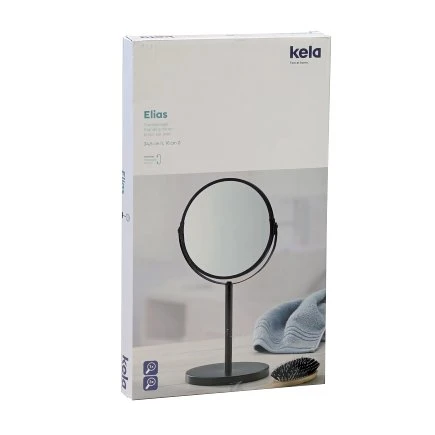 Kela Elias Black Vanity Mirror with 3x Magnification for Bathroom Grooming and Makeup Application - Kela - Image 3