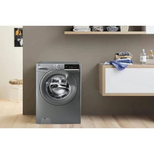 غسالة ملابس H-Wash 300 سعة 9 كجم وسرعة دوران 1400 دورة في الدقيقة، جرافيت، NFC، 14/30/4 4 دقيقة سريعة، رقمية H3W 49TGGE-80من هوفر - هوفر - Image 2