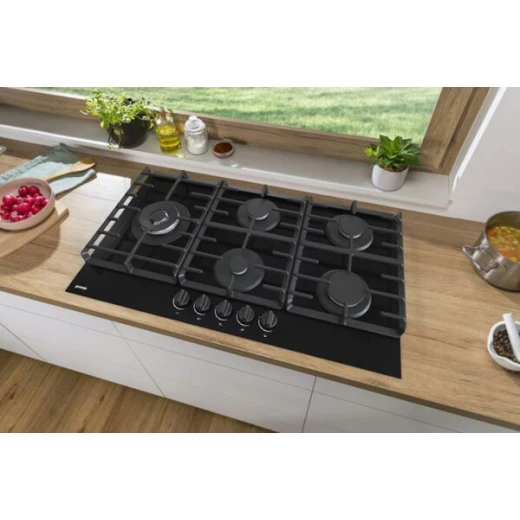 Gorenje 90cm Black Gas Cooktop - 5 Burner Built-in Design for Kitchens. Efficient cooking appliance featuring powerful burners and a stylish, modern aesthetic. Perfect for culinary enthusiasts. - Gorenje - Image 3