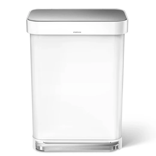 Simplehuman Steel Bin Rectangular w/liner pocket 55L WHITE Simplehuman Steel Bin Rectangular w/liner pocket 55L WHITE
