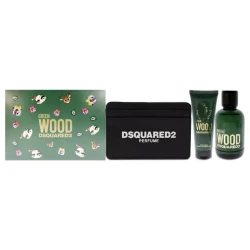 DSQUARED2 Green Wood Eau de Toilette Gift Set for Men with Shower Gel & Card Holder Woody Fragrance