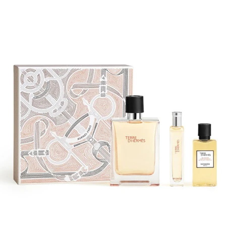 Hermes Terre d'Hermès Eau de Toilette Set for Men Woody Citrus Fragrance 50ml with Shower Gel & Travel Spray Hermes Terre d'Hermès Eau de Toilette Set for Men Woody Citrus Fragrance 50ml with Shower Gel & Travel Spray