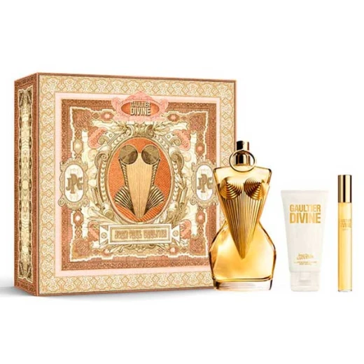 مجموعة هدايا عطر جان بول غوتييه ديفاين للنساء عطر فاخر 100 مل مع لوشن للجسم ورذاذ للسفر مجموعة هدايا عطر جان بول غوتييه ديفاين للنساء عطر فاخر 100 مل مع لوشن للجسم ورذاذ للسفر