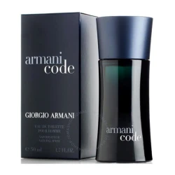 Armani Code Eau de Toilette Spray for Men 50ml Fresh Citrus and Olive Flower Fragrance