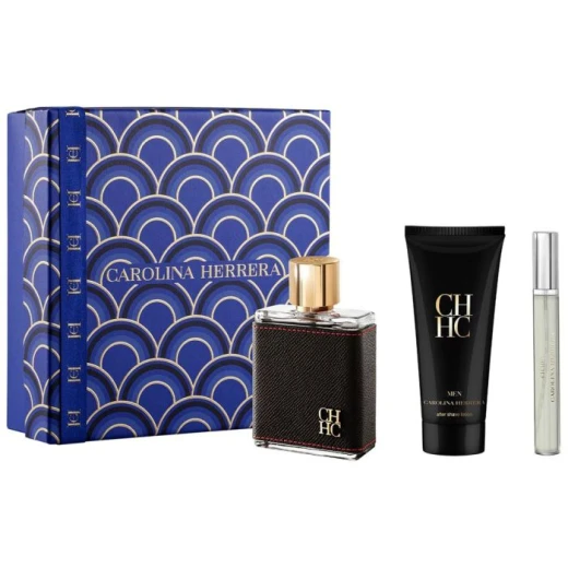 مجموعة هدايا كارولينا هيريرا: عطر أو دي تواليت 100 مل + عطر أو دي تواليت 10 مل + بعد الحلاقة 100 مل للرجال