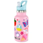 Skip Hop Stainless Steel Canteen Bottle With Stickers - Pink - Skip Hop