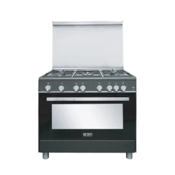 Elba Essential 90cm Gas Cooker: Five-Burner Cooktop with Gas Oven, Offering Efficient and Powerful Cooking Performance. Perfect for Diverse Culinary Needs, Combining Style and Functionality for Modern Kitchens.