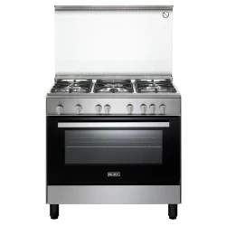 Elba Gas Cooker 90 cm Stainless Steel Cast iron pan supports 5 gas burners Full Safety