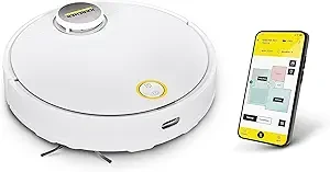 مكنسة كهربائية آلية Karcher RCV 3 مع وظيفة الممسحة 2500 باسكال - التحكم عن بعد عبر التطبيق، الملاحة بالليزر LiDar - رسم خرائط للأرضيات، اكتشاف العوائق - وقت تشغيل 120 دقيقة - للأرضيات الصلبة والسجاد - كارشر - Image 5